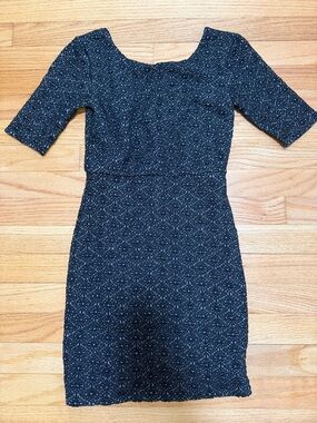Free People Women's Black Textured Knit Sheath Dress